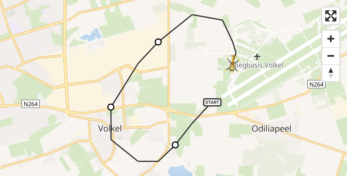 Vluchtroute Traumahelikopter Vliegbasis Volkel - Vliegbasis Volkel, 05 november 2022, 16:44