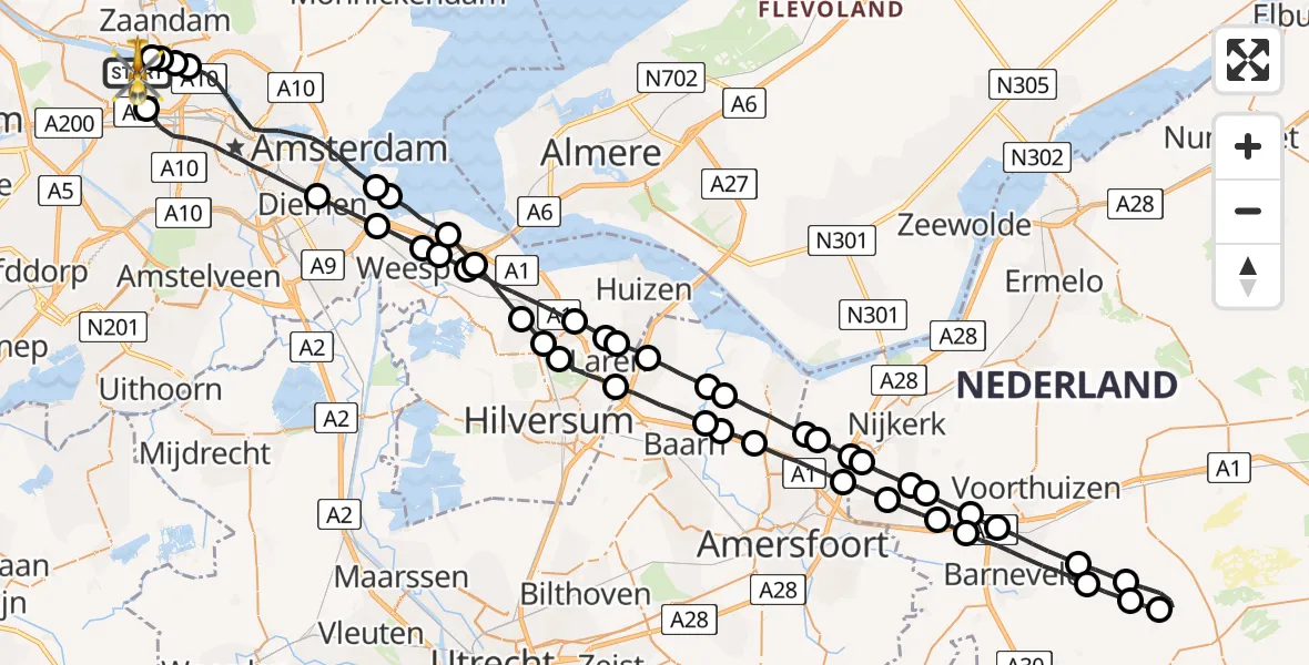 Vluchtroute Traumahelikopter Amsterdam Heliport - Amsterdam Heliport, 05 november 2022, 16:45