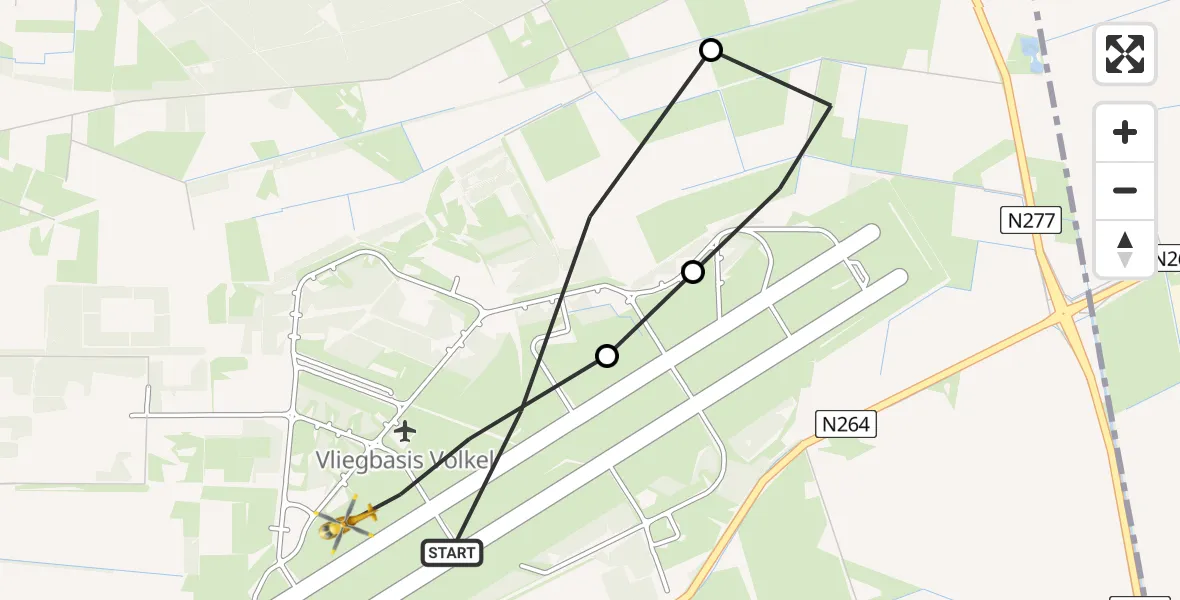 Vluchtroute Traumahelikopter Vliegbasis Volkel - Vliegbasis Volkel, 05 november 2022, 20:03