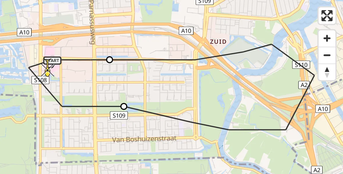 Routekaart van de vlucht: Lifeliner 1 naar VU Medisch Centrum Amsterdam