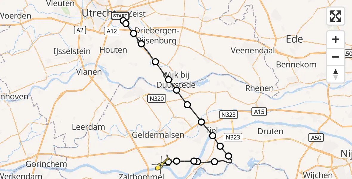 Routekaart van de vlucht: Lifeliner 3 naar Opijnen