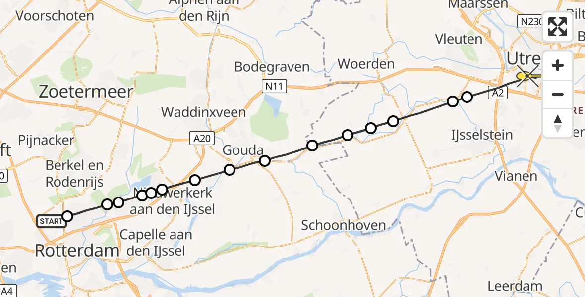 Routekaart van de vlucht: Lifeliner 2 naar Utrecht