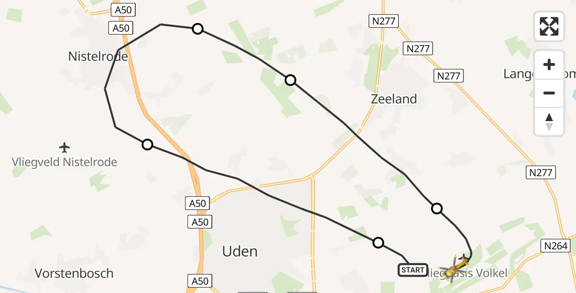 Vluchtroute Traumahelikopter Vliegbasis Volkel - Vliegbasis Volkel, 07 november 2022, 20:04