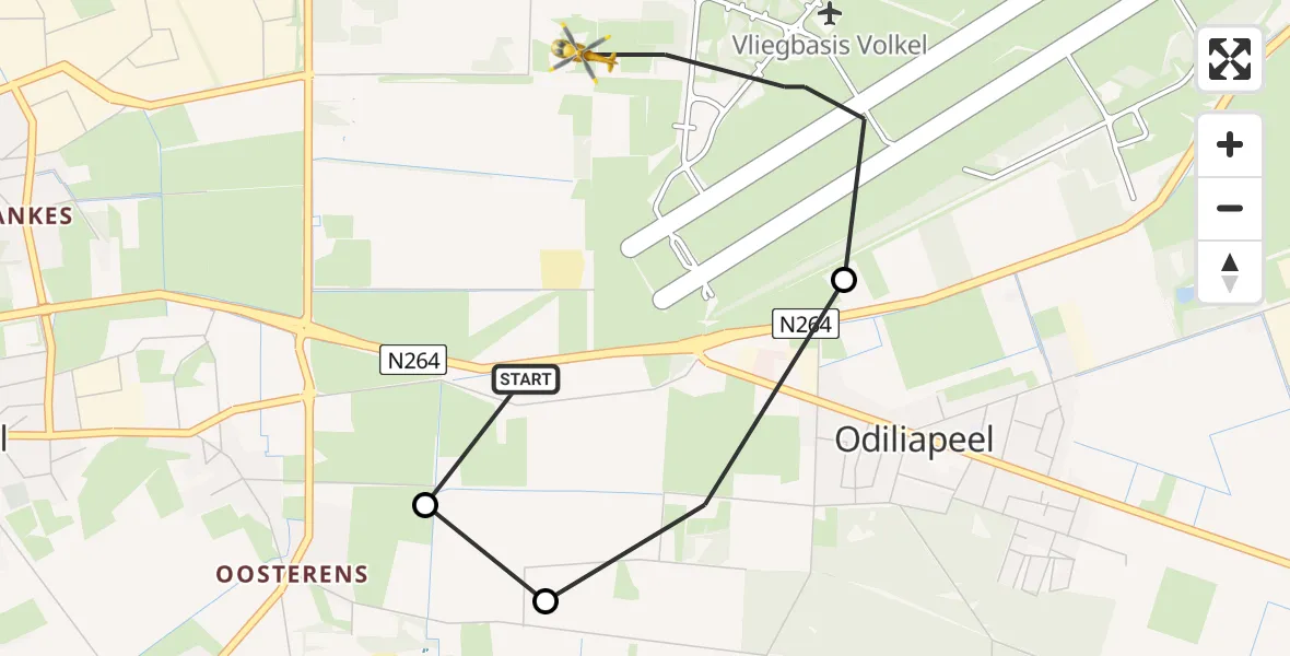 Vluchtroute Traumahelikopter Vliegbasis Volkel - Vliegbasis Volkel, 08 november 2022, 11:51