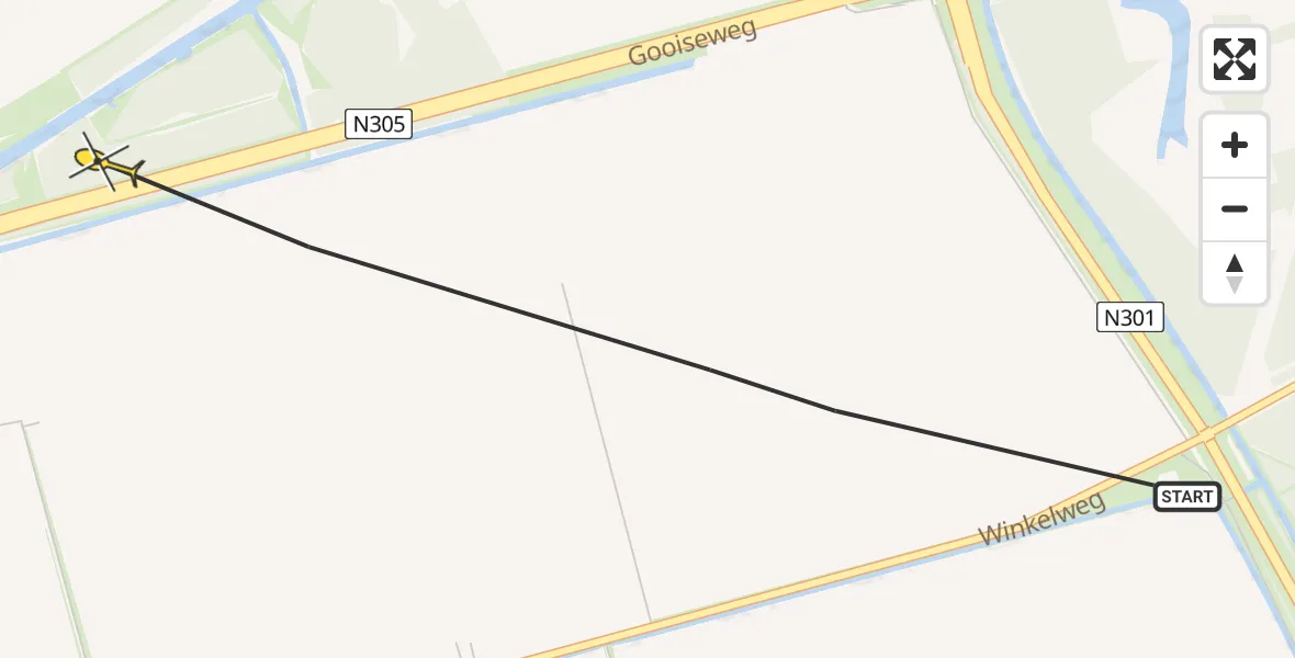 Vluchtroute Politiehelikopter van Zeewolde naar Zeewolde
