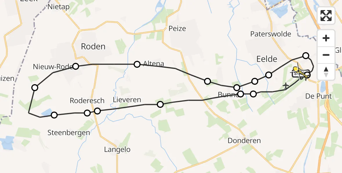 Routekaart van de vlucht: Lifeliner 4 naar Groningen Airport Eelde