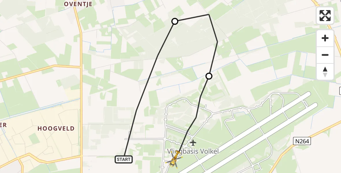 Vluchtroute Traumahelikopter Vliegbasis Volkel - Vliegbasis Volkel, 08 november 2022, 20:29