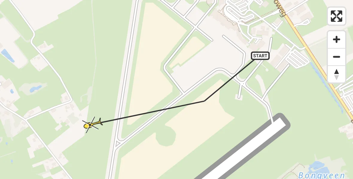 Routekaart van de vlucht: Traumahelikopter naar Groningen Airport Eelde