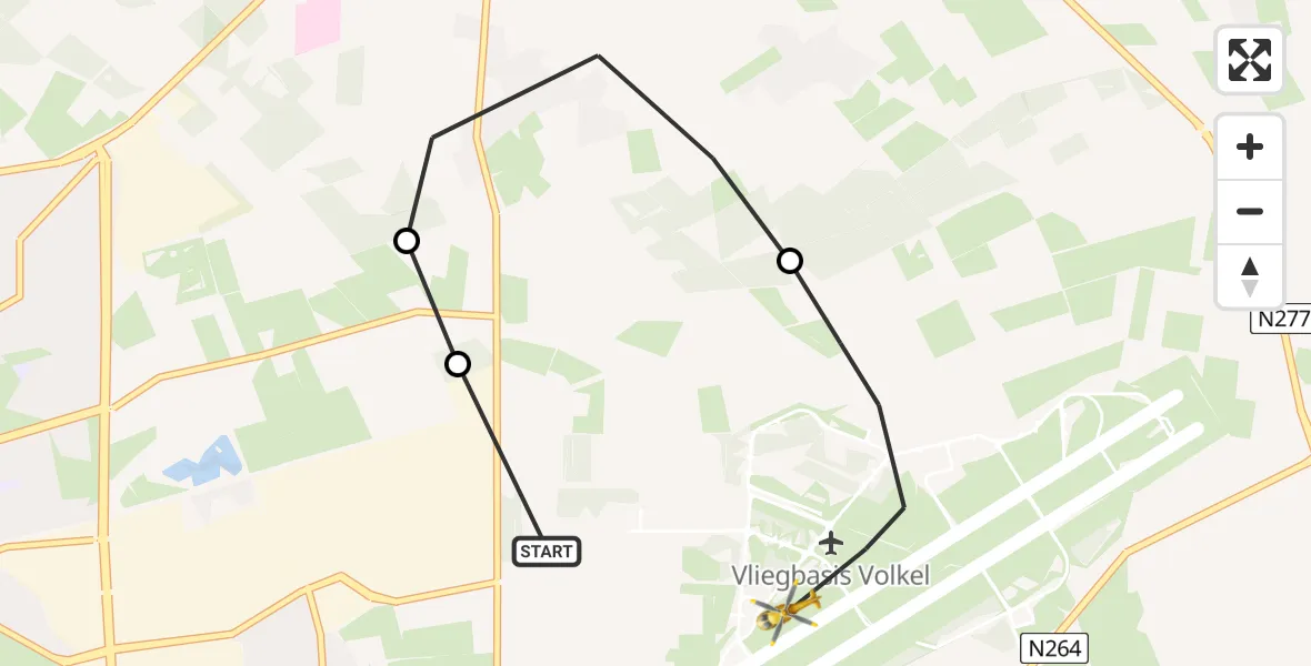 Vluchtroute Traumahelikopter Vliegbasis Volkel - Vliegbasis Volkel, 09 november 2022, 10:53