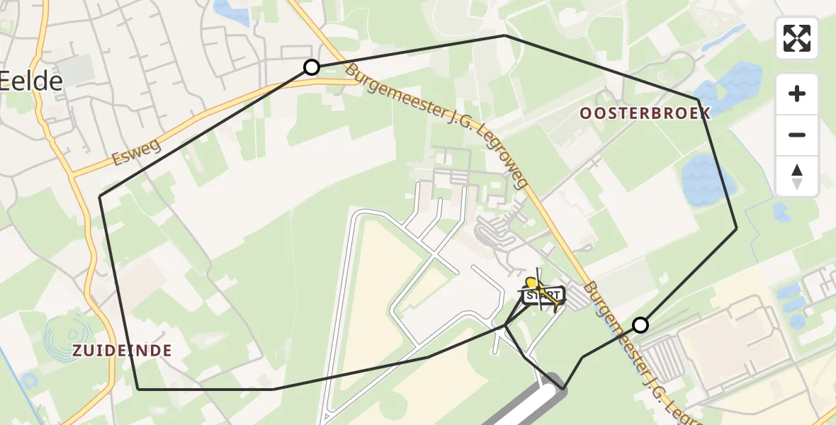 Routekaart van de vlucht: Lifeliner 4 naar Groningen Airport Eelde