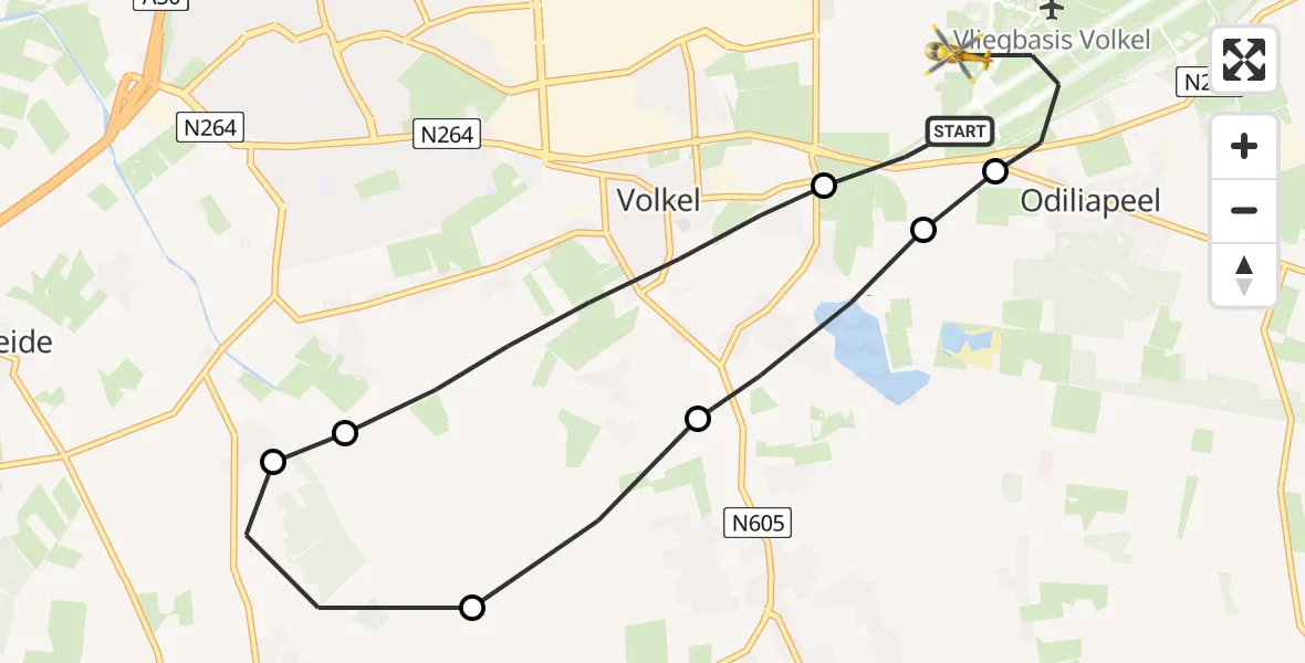 Vluchtroute Traumahelikopter Vliegbasis Volkel - Vliegbasis Volkel, 09 november 2022, 16:59