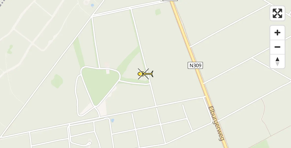 Routekaart van de vlucht: Politiehelikopter naar Epe