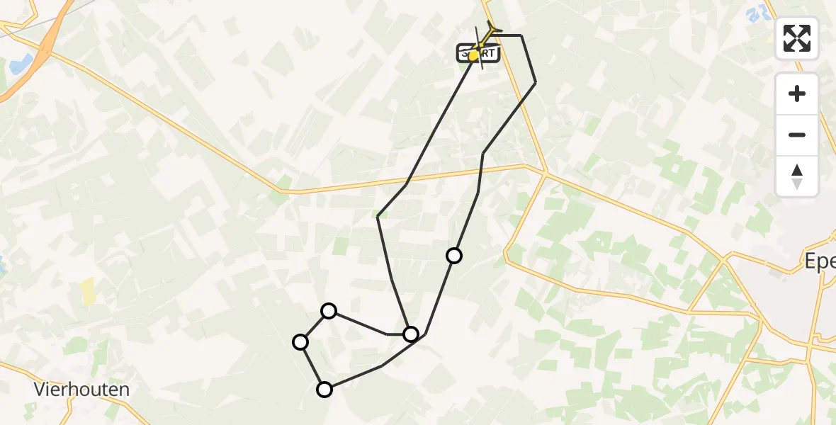 Routekaart van de vlucht: Politiehelikopter naar Epe