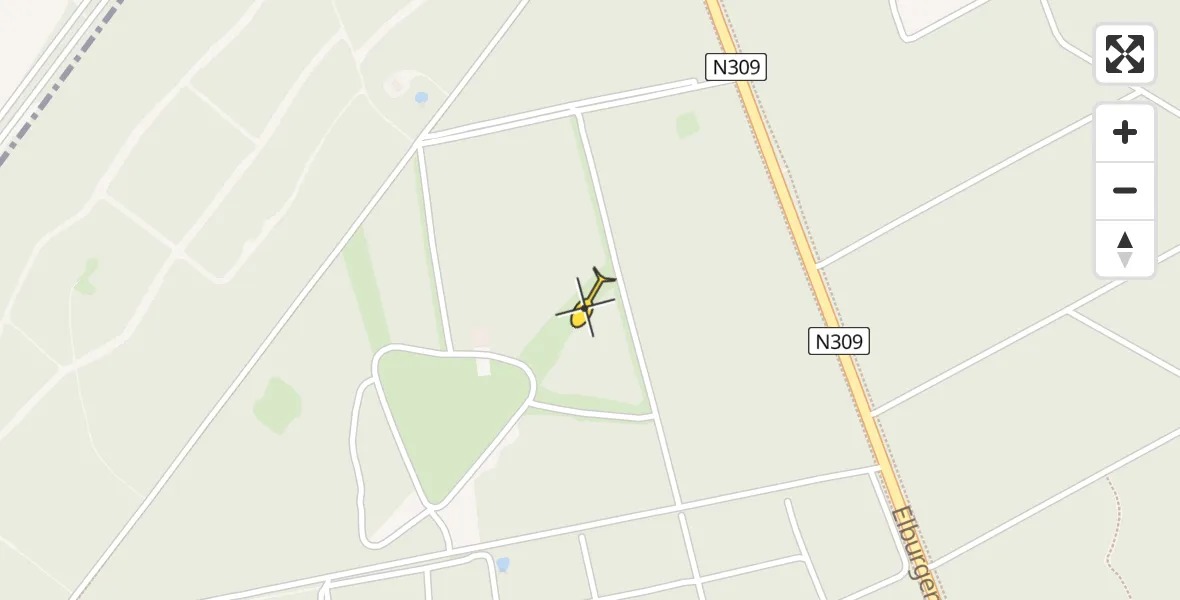 Routekaart van de vlucht: Politiehelikopter naar Epe