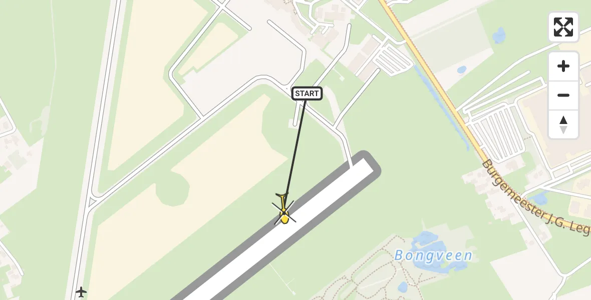 Routekaart van de vlucht: Traumahelikopter naar Groningen Airport Eelde