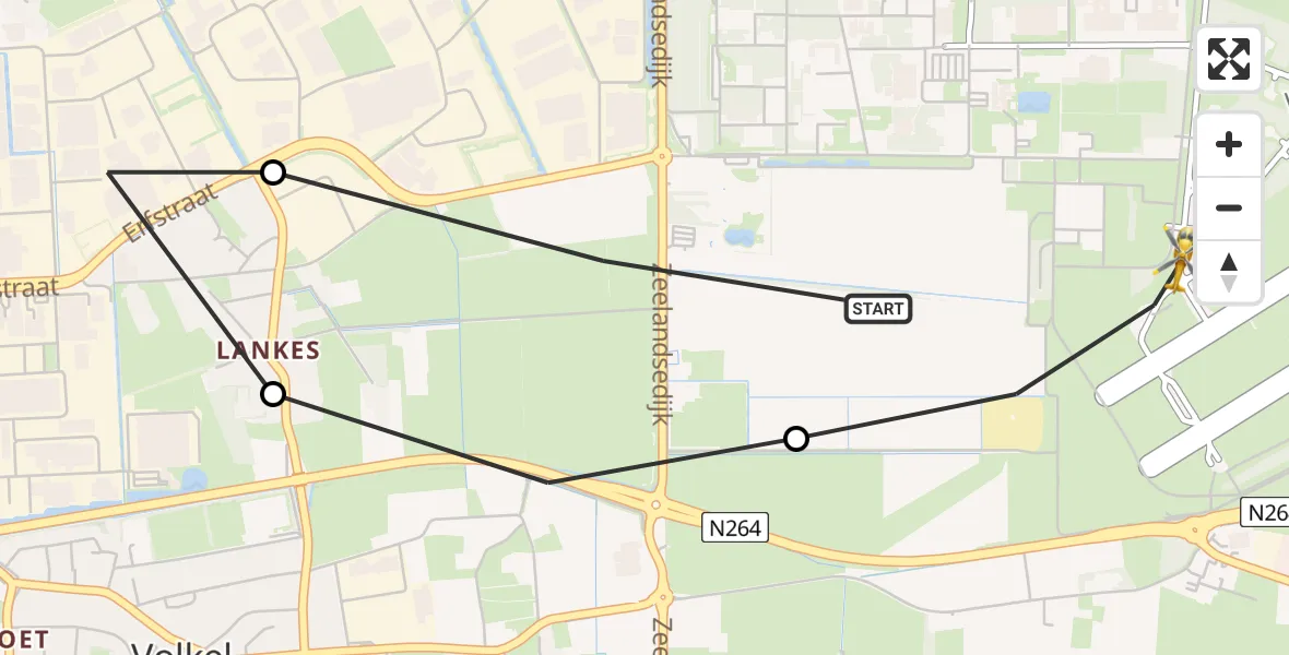Vluchtroute Traumahelikopter Vliegbasis Volkel - Vliegbasis Volkel, 10 november 2022, 17:34