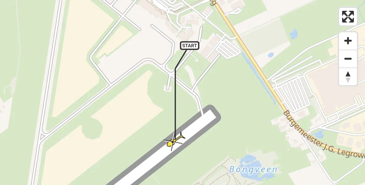 Routekaart van de vlucht: Traumahelikopter naar Groningen Airport Eelde