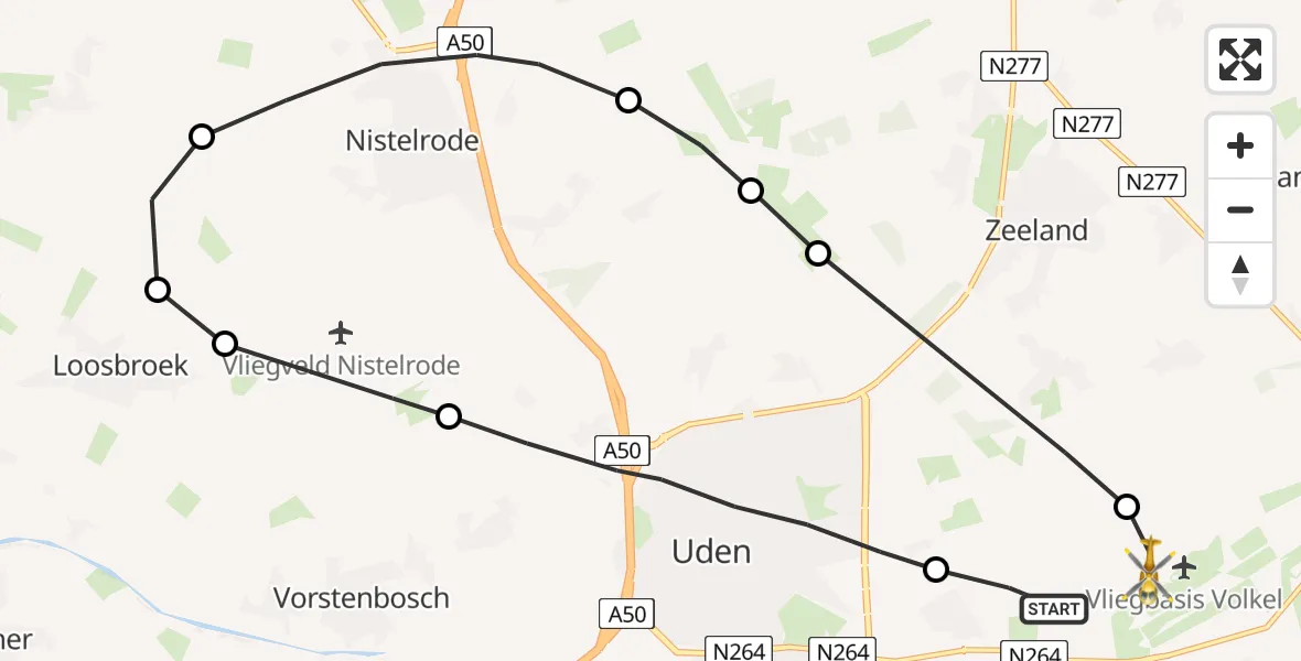 Vluchtroute Traumahelikopter Vliegbasis Volkel - Vliegbasis Volkel, 11 november 2022, 14:02