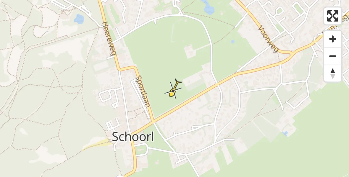 Routekaart van de vlucht: Lifeliner 1 naar Schoorl