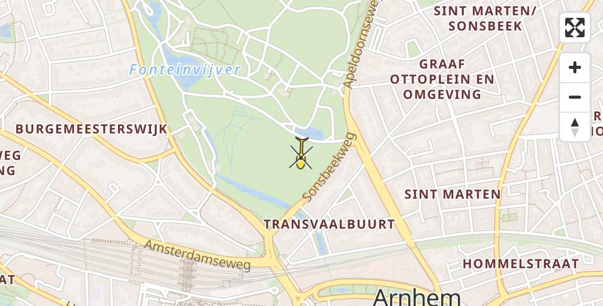 Routekaart van de vlucht: Lifeliner 3 naar Arnhem