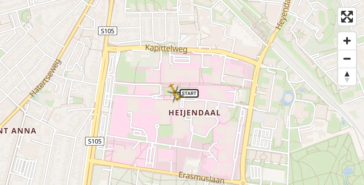 Vluchtroute Traumahelikopter Radboud Universitair Medisch Centrum - Radboud Universitair Medisch Centrum, 11 november 2022, 21:22