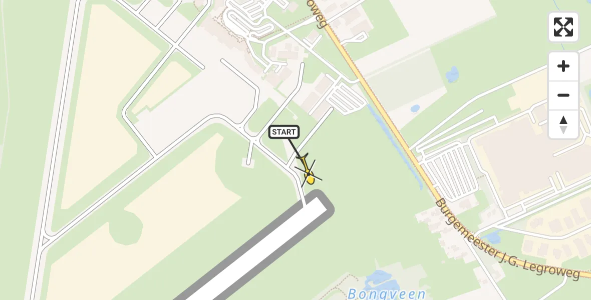 Routekaart van de vlucht: Traumahelikopter naar Groningen Airport Eelde