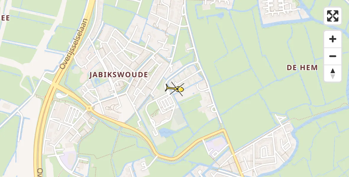 Routekaart van de vlucht: Ambulancehelikopter naar Goutum