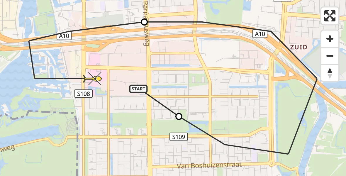 Routekaart van de vlucht: Lifeliner 1 naar VU Medisch Centrum Amsterdam