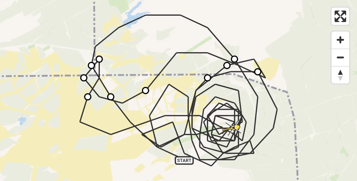 Routekaart van de vlucht: Politieheli naar Harskamp