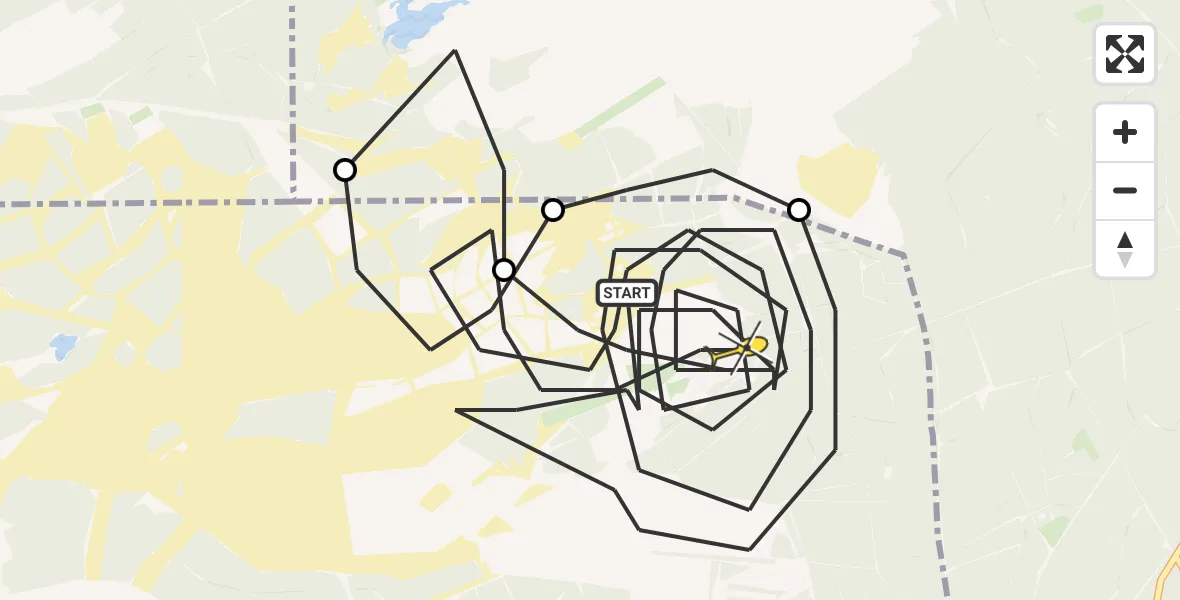 Routekaart van de vlucht: Politieheli naar Harskamp