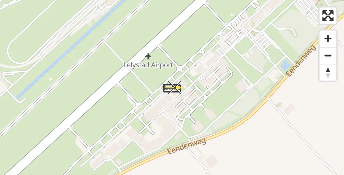 Vluchtroute Traumahelikopter van Lelystad Airport naar Lelystad Airport
