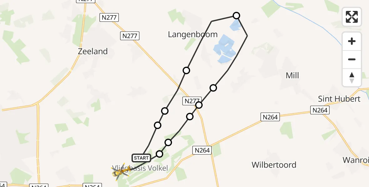 Vluchtroute Traumahelikopter Vliegbasis Volkel - Vliegbasis Volkel, 16 november 2022, 07:11