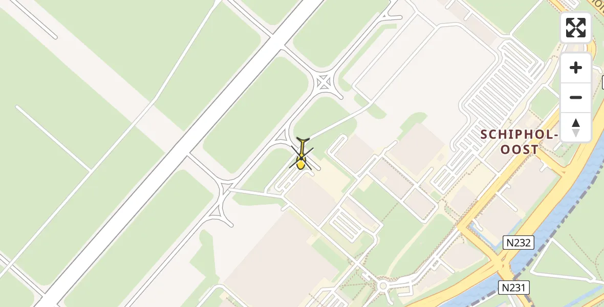 Vluchtroute Politiehelikopter van Schiphol naar Schiphol