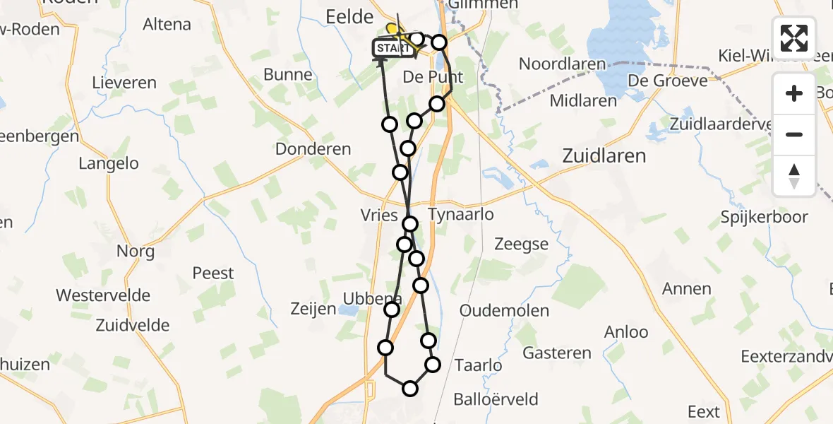 Routekaart van de vlucht: Lifeliner 4 naar Groningen Airport Eelde