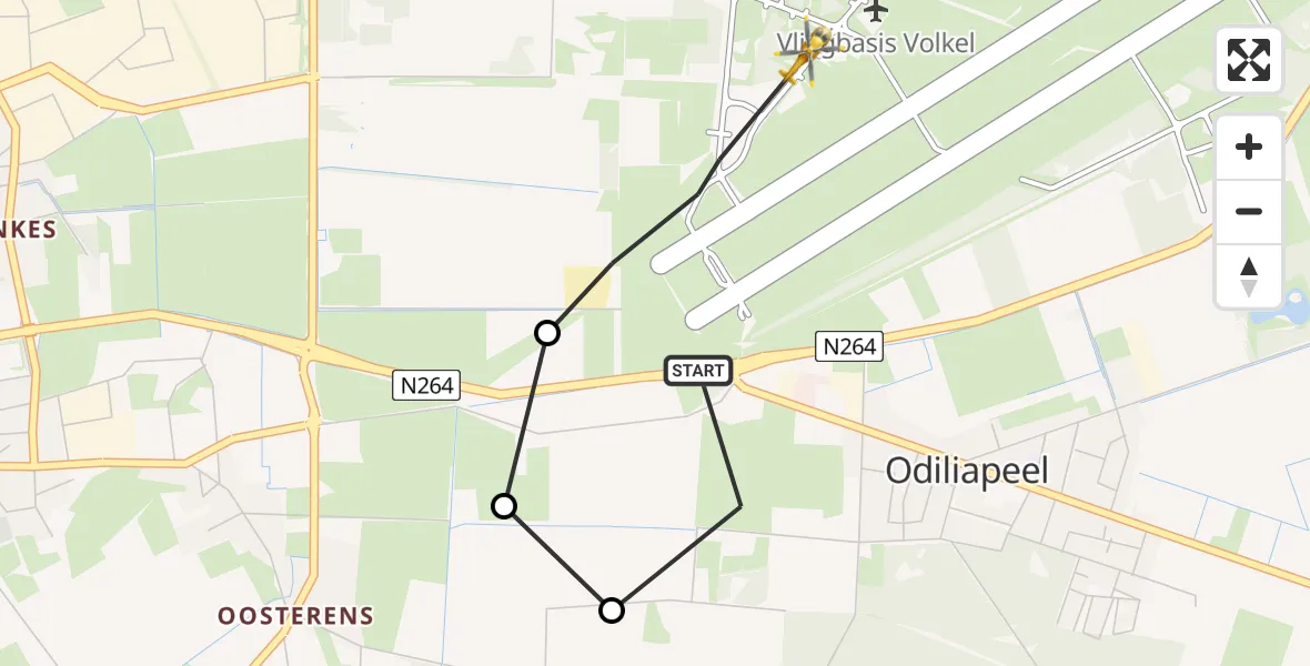 Vluchtroute Traumahelikopter Vliegbasis Volkel - Vliegbasis Volkel, 16 november 2022, 17:34