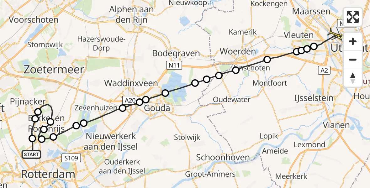 Routekaart van de vlucht: Lifeliner 2 naar Utrecht