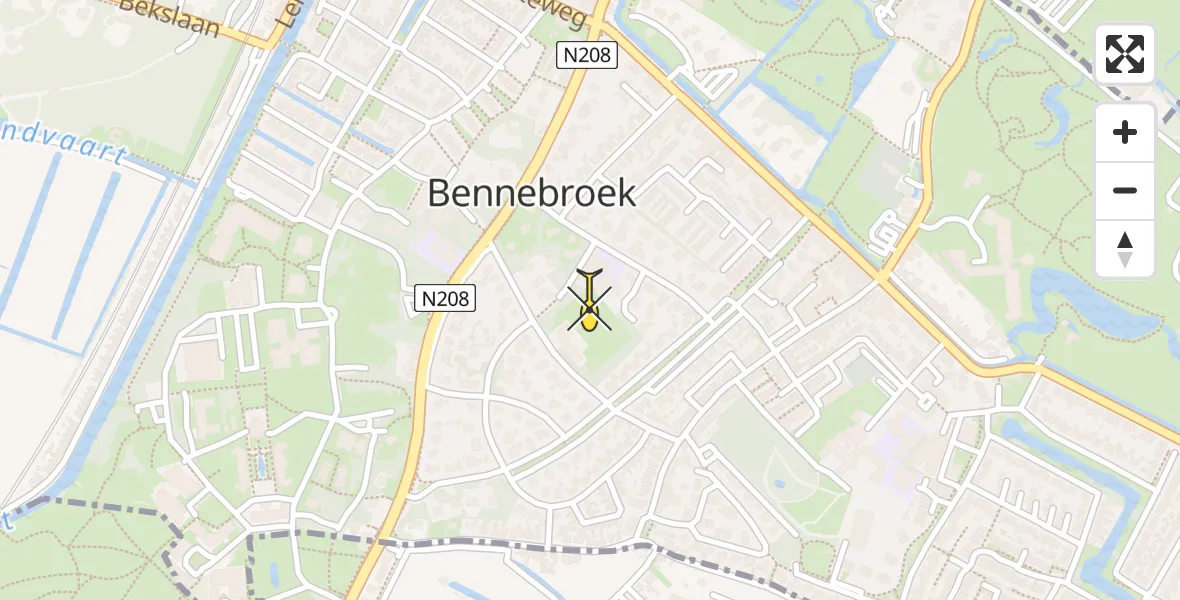 Routekaart van de vlucht: Lifeliner 1 naar Bennebroek