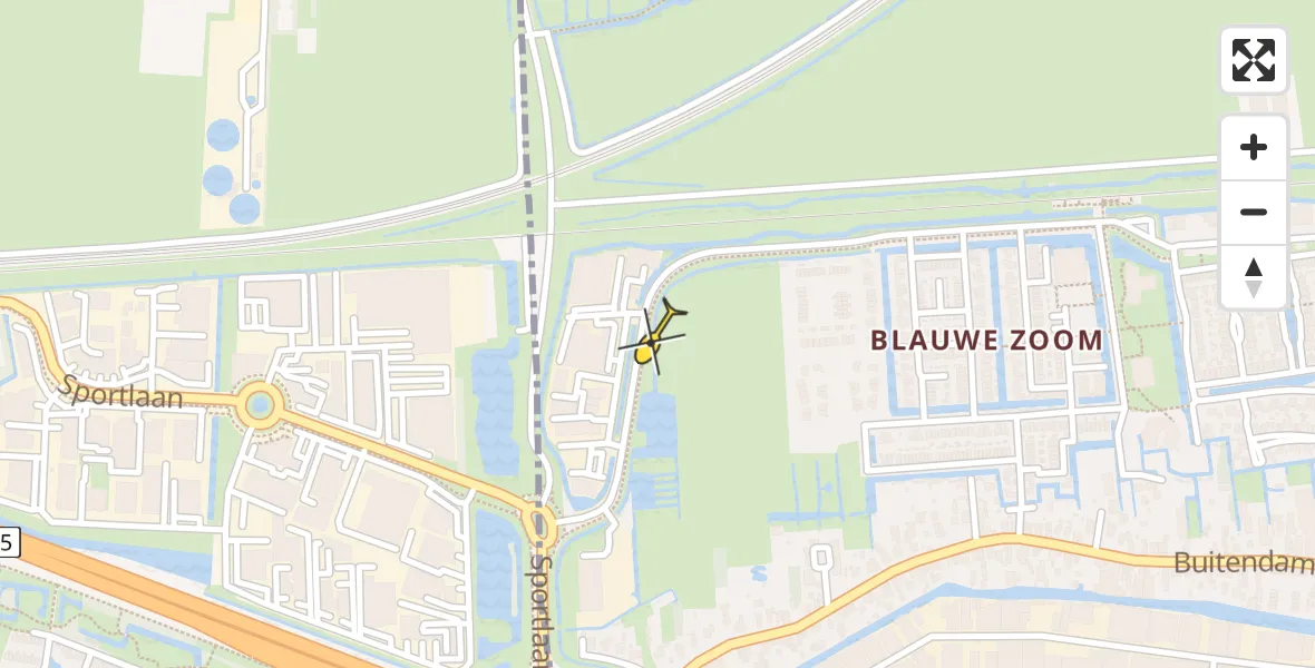 Routekaart van de vlucht: Lifeliner 2 naar Hardinxveld-Giessendam