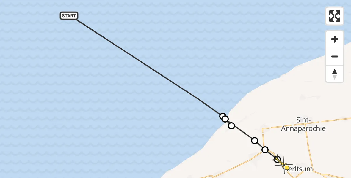 Routekaart van de vlucht: Ambulancehelikopter naar Wier