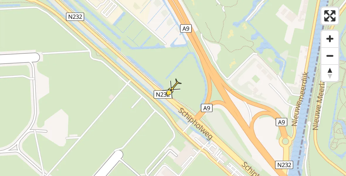 Vluchtroute Politiehelikopter van Schiphol naar Schiphol