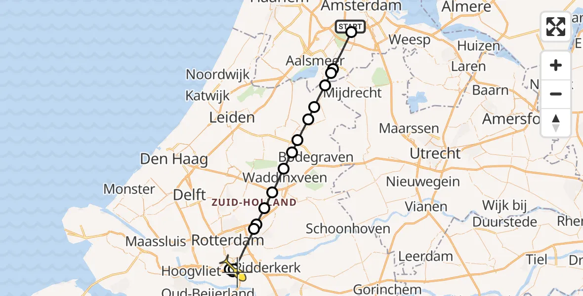 Routekaart van de vlucht: Lifeliner 1 naar Barendrecht