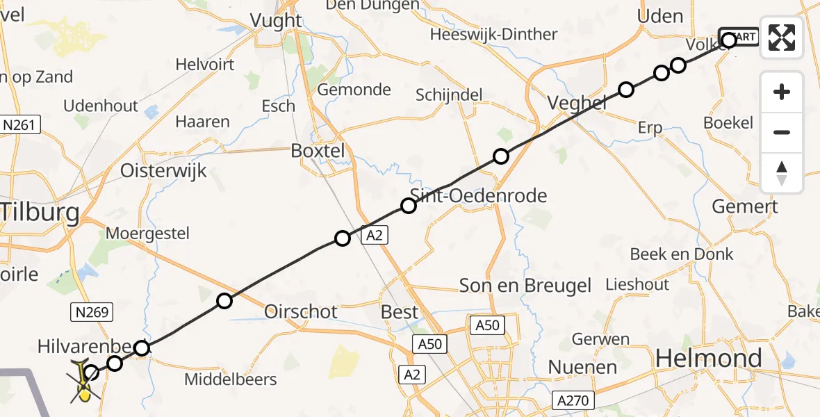 Routekaart van de vlucht: Lifeliner 3 naar Esbeek