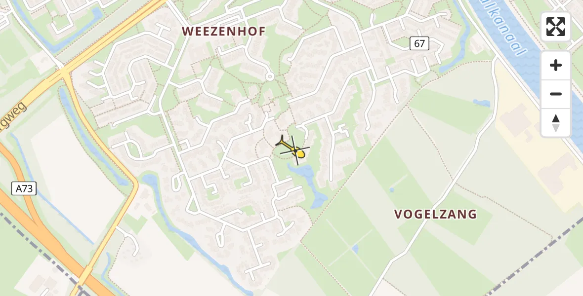 Routekaart van de vlucht: Lifeliner 3 naar Nijmegen