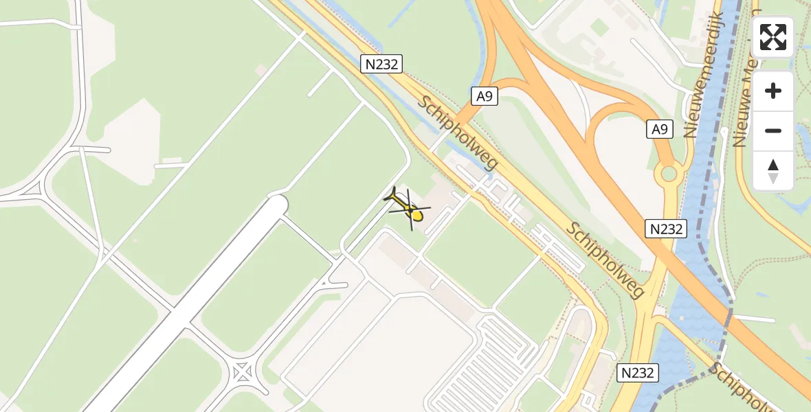 Vluchtroute Politiehelikopter van Schiphol naar Schiphol