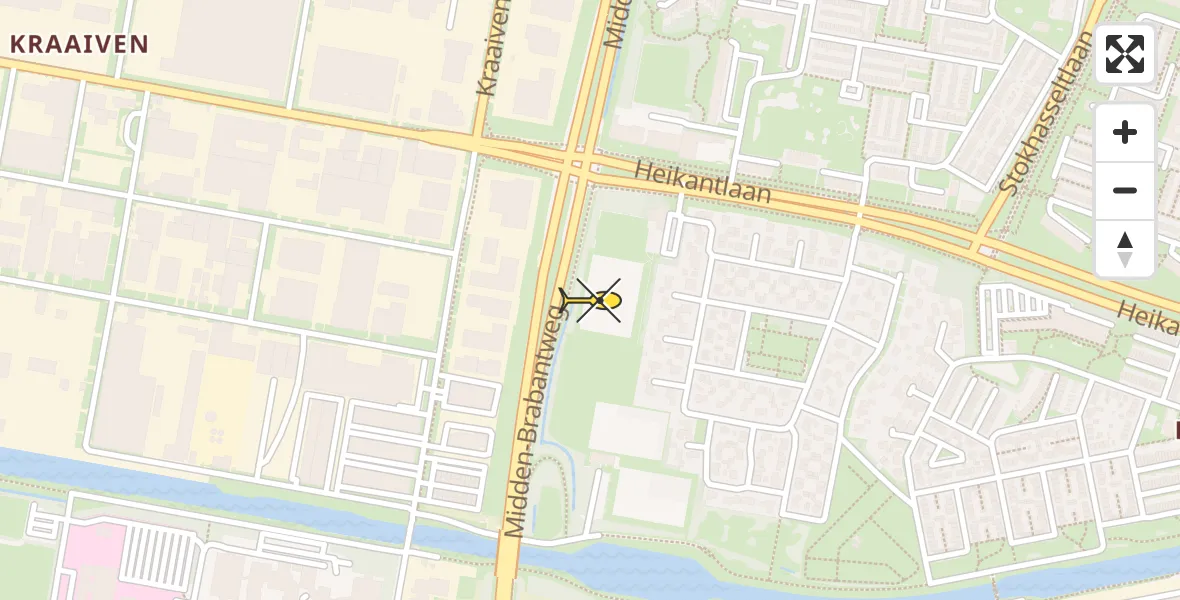 Vluchtroute Politiehelikopter van Tilburg naar Tilburg