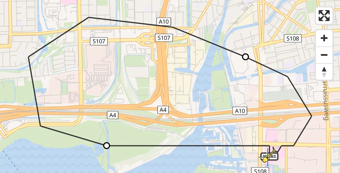 Routekaart van de vlucht: Lifeliner 1 naar VU Medisch Centrum Amsterdam