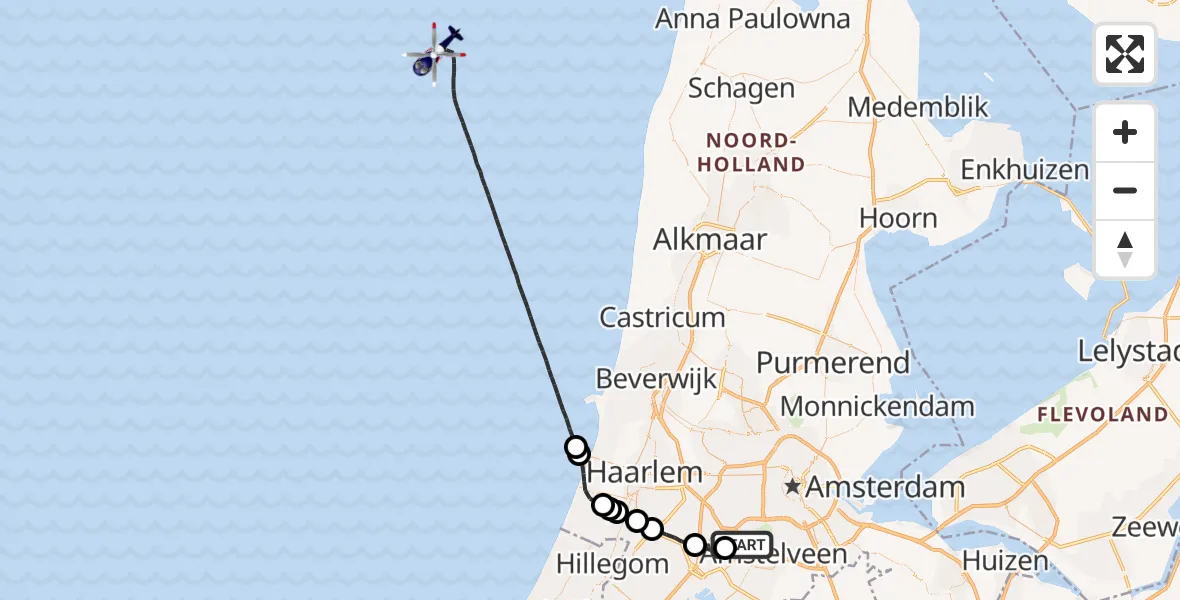 Vluchtroute Politiehelikopter Schiphol - , 25 november 2022, 09:15