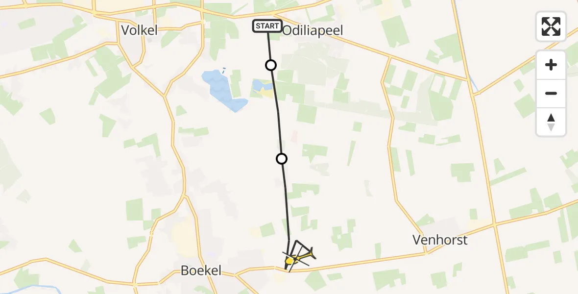 Routekaart van de vlucht: Lifeliner 3 naar Boekel