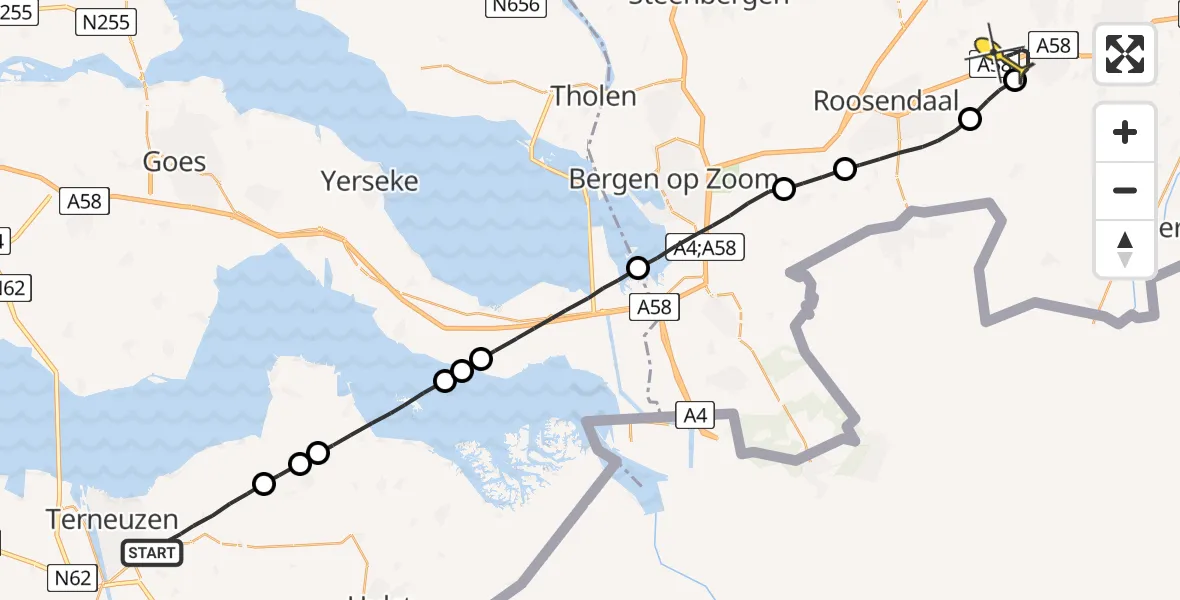 Routekaart van de vlucht: Lifeliner 3 naar Breda International Airport