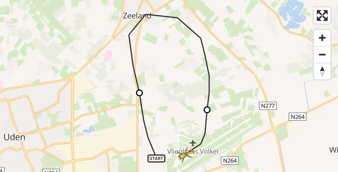 Vluchtroute Traumahelikopter Vliegbasis Volkel - Vliegbasis Volkel, 26 november 2022, 18:19